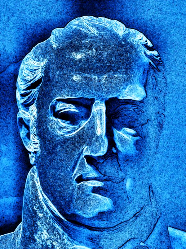 Portrait in blue and cyan - by Tony Karp
