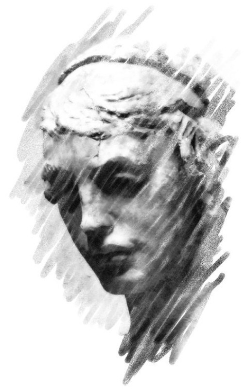 Excissa - woman's portrait in stone - muse - by Tony Karp